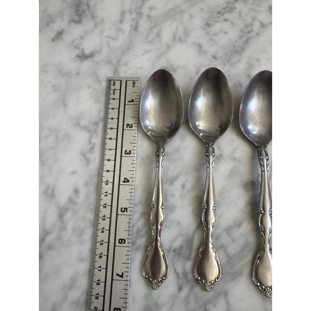 Towle Winter Rose Stainless Teaspoons Set of 6 Supreme Cutlery Japan 6.25in